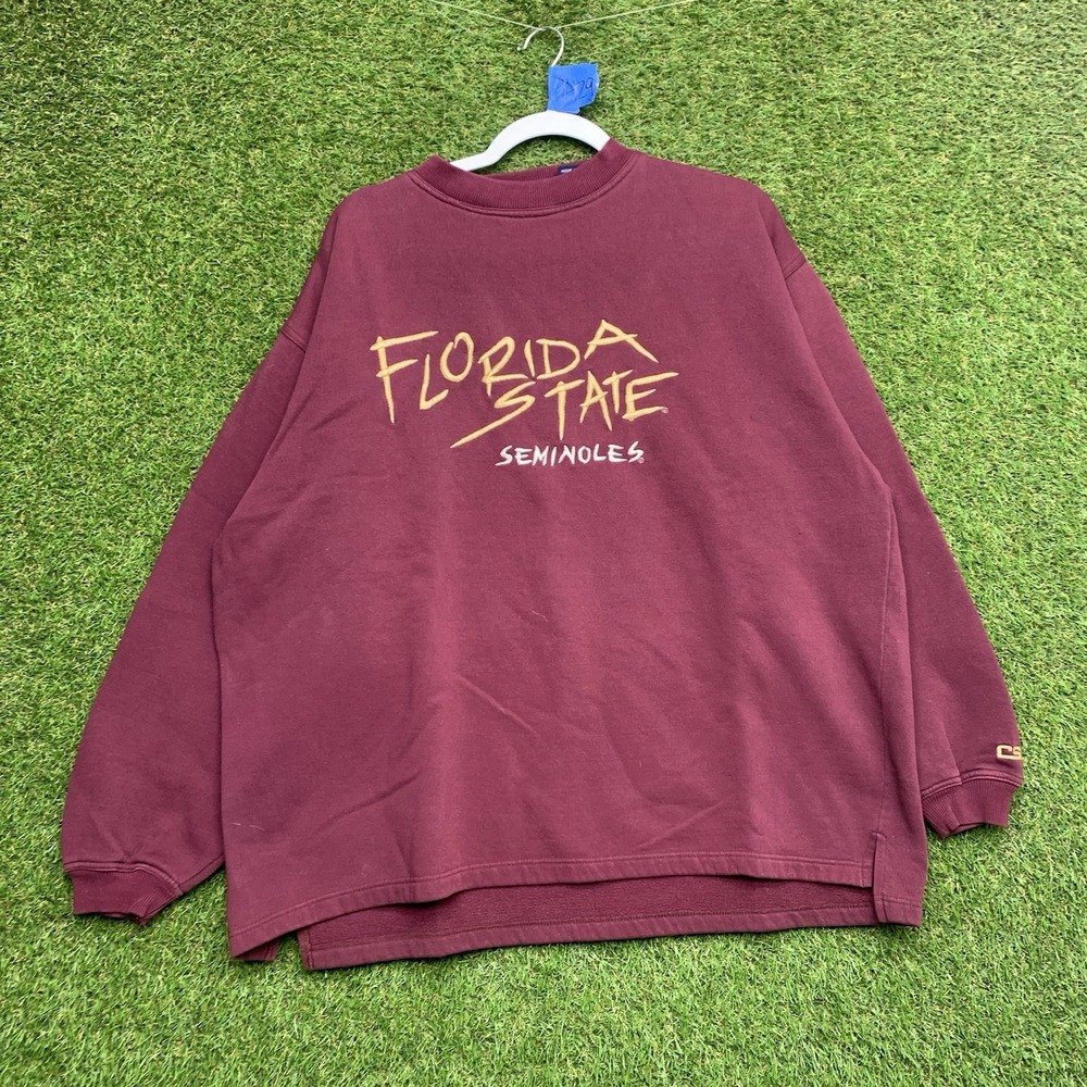 Vintage Florida State Seminoles Sweatshirt Men Large Red Crewneck Sweatshirt 90s